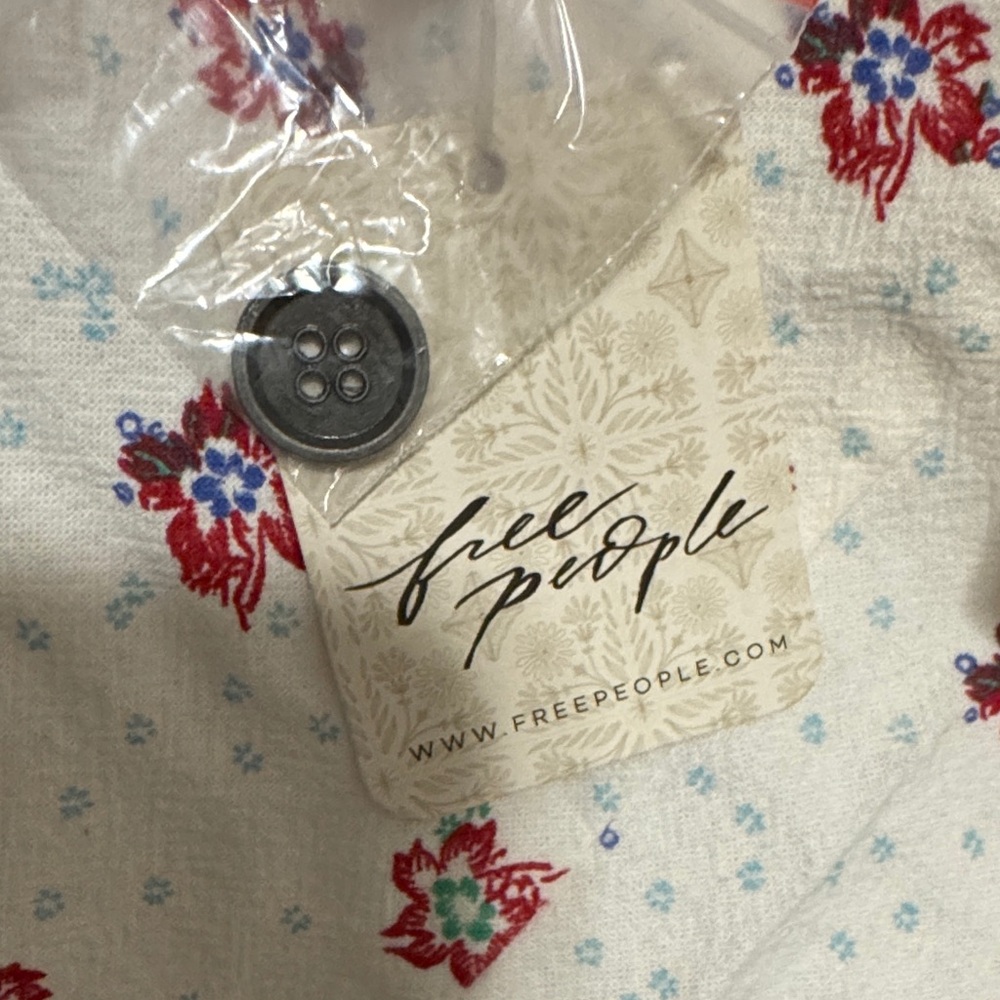 Free People Floral Printed Scoop Neck Sleeveless Low Back Tunic - Picture 5 of 7